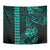 Hawaii Hauoli Makahiki Hou Tapestry Lono Hawaiian God Kakau Polynesian Tribal Turquoise LT05 - Polynesian Pride