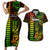 Personalized Hawaii Hauoli Makahiki Hou Couples Matching Short Sleeve Bodycon Dress and Hawaiian Shirt Lono Hawaiian God Kakau Polynesian Tribal Reggae LT05 Reggae - Polynesian Pride