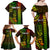 Personalized Hawaii Hauoli Makahiki Hou Family Matching Off Shoulder Maxi Dress and Hawaiian Shirt Lono Hawaiian God Kakau Polynesian Tribal Reggae LT05 - Polynesian Pride