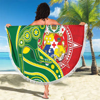 Tonga Australia Rugby Beach Blanket Kangaroos And Tonga Mate Maa Together LT05 - Polynesian Pride