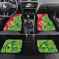 Tonga Australia Rugby Car Mats Kangaroos And Tonga Mate Maa Together LT05 Set 4pcs Green - Polynesian Pride
