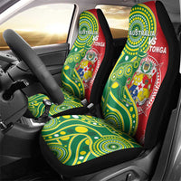 Tonga Australia Rugby Car Seat Cover Kangaroos And Tonga Mate Maa Together LT05 - Polynesian Pride