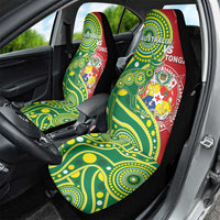 Tonga Australia Rugby Car Seat Cover Kangaroos And Tonga Mate Maa Together LT05 - Polynesian Pride