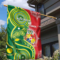 Tonga Australia Rugby Garden Flag Kangaroos And Tonga Mate Maa Together LT05 - Polynesian Pride