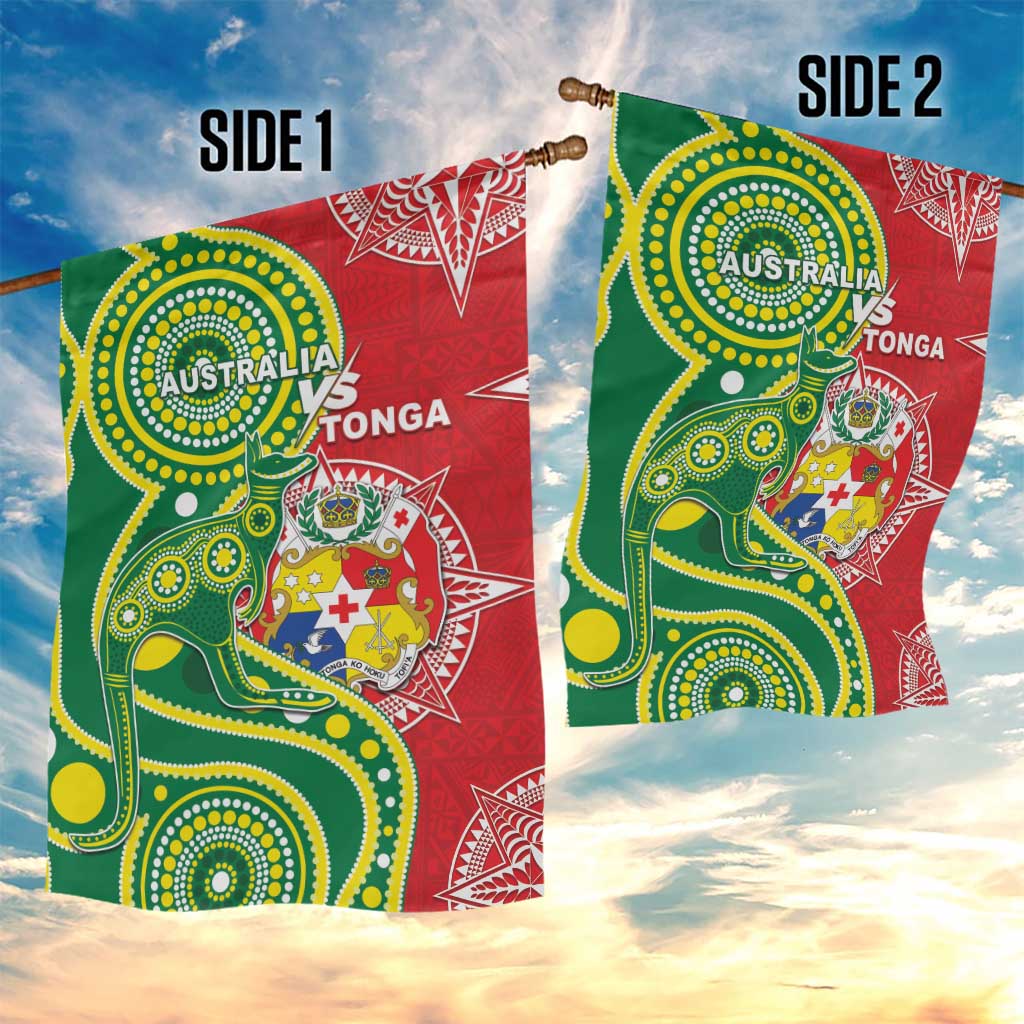 Tonga Australia Rugby Garden Flag Kangaroos And Tonga Mate Maa Together LT05 - Polynesian Pride