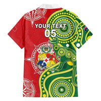 Custom Tonga Australia Rugby Hawaiian Shirt Kangaroos And Tonga Mate Maa Together LT05 - Polynesian Pride