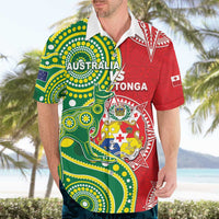 Custom Tonga Australia Rugby Hawaiian Shirt Kangaroos And Tonga Mate Maa Together LT05 - Polynesian Pride
