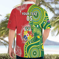 Custom Tonga Australia Rugby Hawaiian Shirt Kangaroos And Tonga Mate Maa Together LT05 - Polynesian Pride