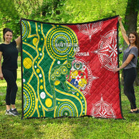 Tonga Australia Rugby Quilt Kangaroos And Tonga Mate Maa Together LT05 - Polynesian Pride