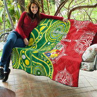 Tonga Australia Rugby Quilt Kangaroos And Tonga Mate Maa Together LT05 - Polynesian Pride