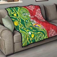 Tonga Australia Rugby Quilt Kangaroos And Tonga Mate Maa Together LT05 - Polynesian Pride