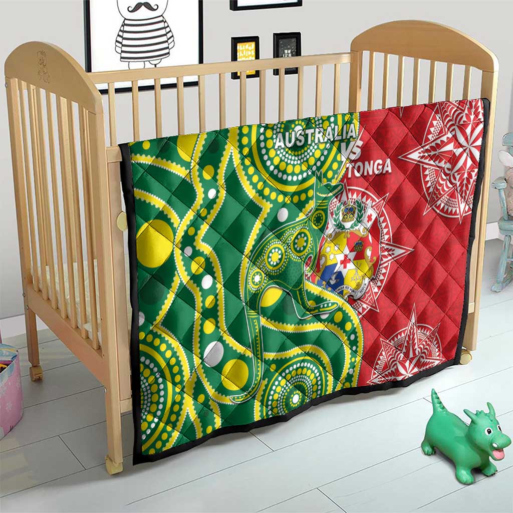 Tonga Australia Rugby Quilt Kangaroos And Tonga Mate Maa Together LT05 - Polynesian Pride
