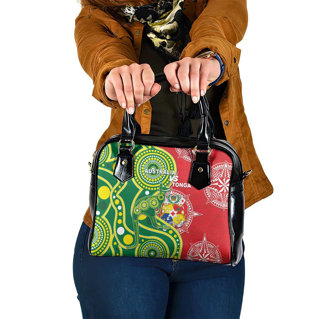 Tonga Australia Rugby Shoulder Handbag Kangaroos And Tonga Mate Maa Together LT05 One Size Green - Polynesian Pride
