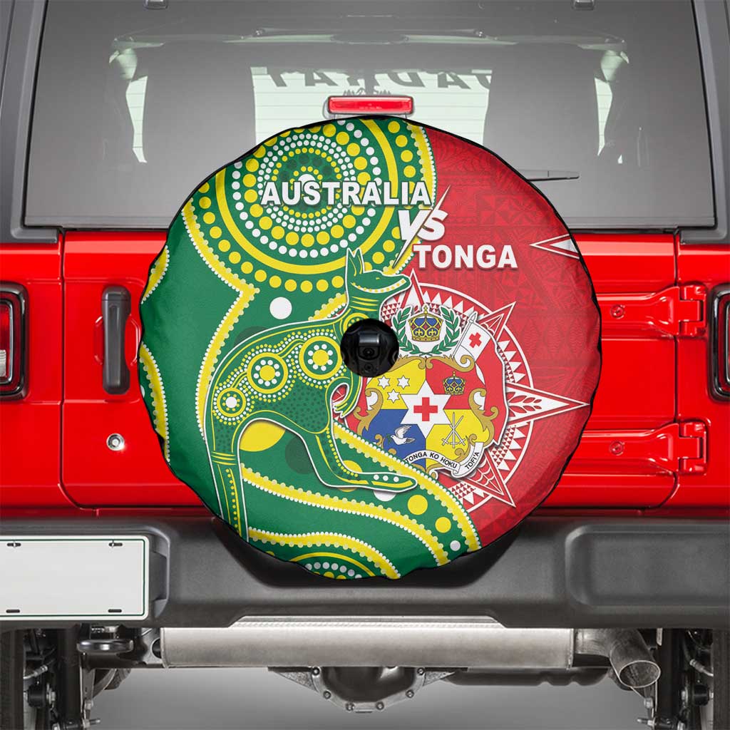 Tonga Australia Rugby Spare Tire Cover Kangaroos And Tonga Mate Maa Together LT05 - Polynesian Pride