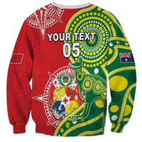 Custom Tonga Australia Rugby Sweatshirt Kangaroos And Tonga Mate Maa Together LT05 - Polynesian Pride