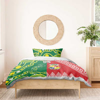 Custom Tonga XIII And Australia Kangaroos Bedding Set Mate Maa Tongan Ngatu With Aboriginal LT05 - Polynesian Pride