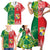 Custom Tonga XIII And Australia Kangaroos Family Matching Short Sleeve Bodycon Dress and Hawaiian Shirt Mate Maa Tongan Ngatu With Aboriginal