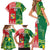 Custom Tonga XIII And Australia Kangaroos Family Matching Short Sleeve Bodycon Dress and Hawaiian Shirt Mate Maa Tongan Ngatu With Aboriginal