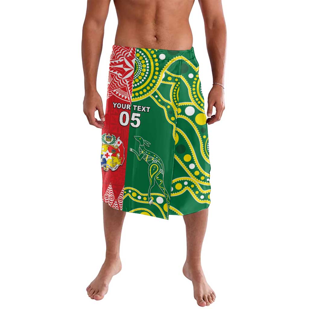 Custom Tonga XIII And Australia Kangaroos Lavalava Mate Maa Tongan Ngatu With Aboriginal LT05 Red - Polynesian Pride