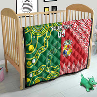Custom Tonga XIII And Australia Kangaroos Quilt Mate Maa Tongan Ngatu With Aboriginal LT05 - Polynesian Pride