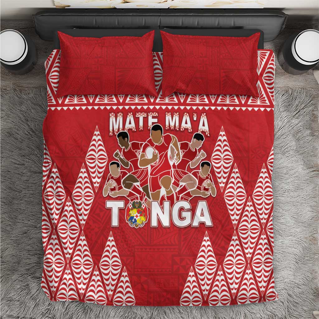 Tonga Rugby Bedding Set Tonga Mate Ma'a Take The Lead LT05 Red - Polynesian Pride