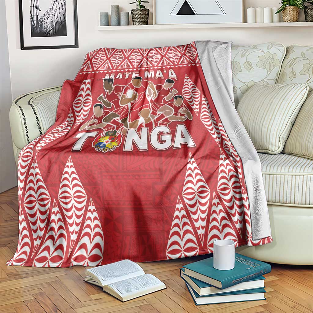 Tonga Rugby Blanket Tonga Mate Ma'a Take The Lead LT05 Red - Polynesian Pride