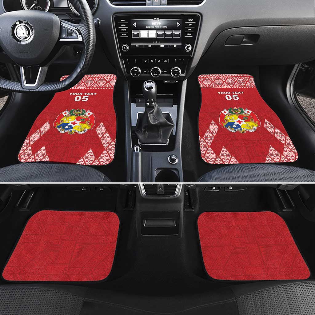 Tonga Rugby Car Mats Tonga Mate Ma'a Take The Lead LT05 Set 4pcs Red - Polynesian Pride