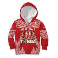 Custom Tonga Rugby Kid Hoodie Tonga Mate Ma'a Take The Lead LT05 Hoodie Red - Polynesian Pride