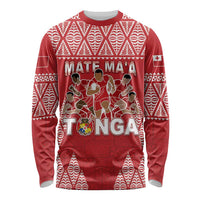 Custom Tonga Rugby Long Sleeve Shirt Tonga Mate Ma'a Take The Lead LT05 Unisex Red - Polynesian Pride