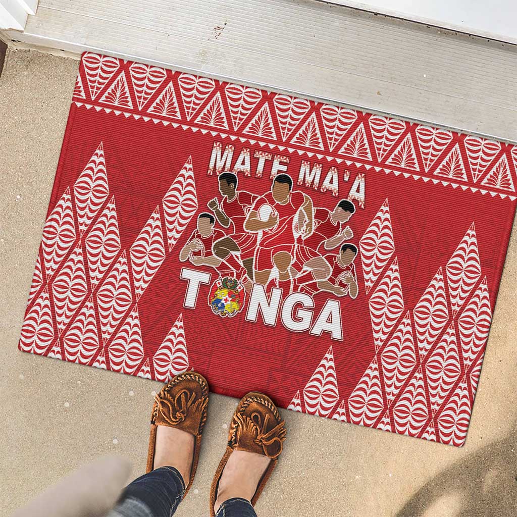 Tonga Rugby Rubber Doormat Tonga Mate Ma'a Take The Lead LT05 - Polynesian Pride