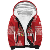Custom Tonga Rugby Sherpa Hoodie Tonga Mate Ma'a Take The Lead LT05 Unisex Red - Polynesian Pride