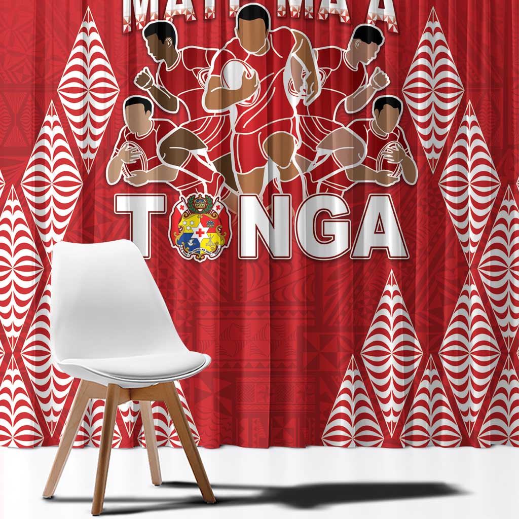 Tonga Rugby Window Curtain Tonga Mate Ma'a Take The Lead LT05 - Polynesian Pride