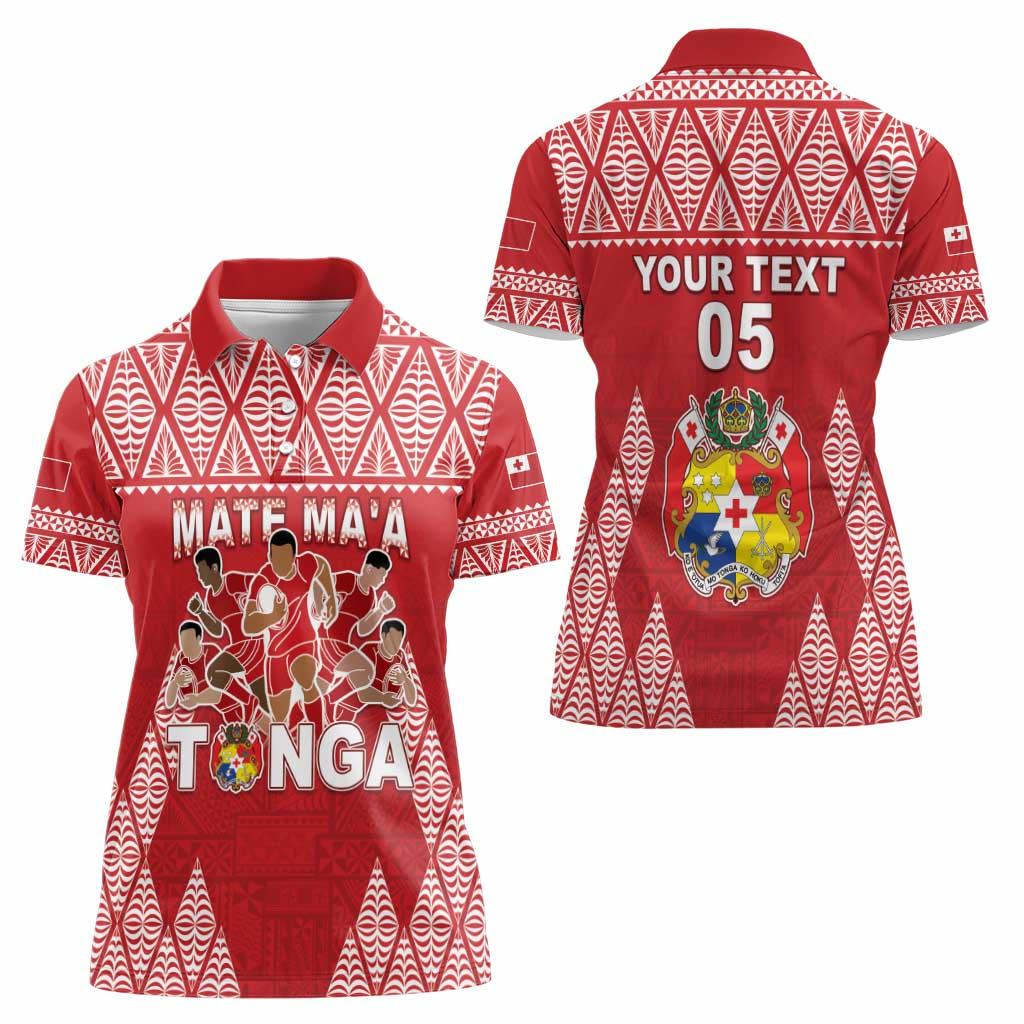 Custom Tonga Rugby Women Polo Shirt Tonga Mate Ma'a Take The Lead LT05 - Polynesian Pride