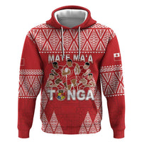 Custom Tonga Rugby Zip Hoodie Tonga Mate Ma'a Take The Lead LT05 Pullover Hoodie Red - Polynesian Pride