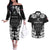 Personalised Aotearoa Couples Matching Off The Shoulder Long Sleeve Dress and Hawaiian Shirt Toitu Te Tiriti O Waitangi LT05 Black - Polynesian Pride