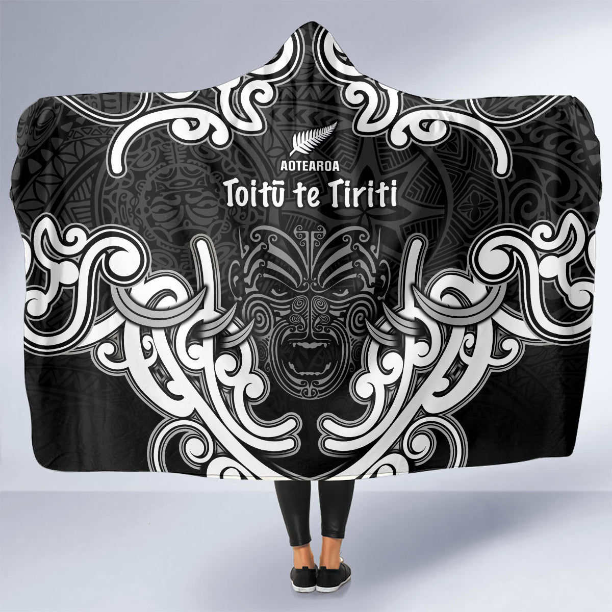 Aotearoa Hooded Blanket Toitu Te Tiriti O Waitangi LT05 - Polynesian Pride