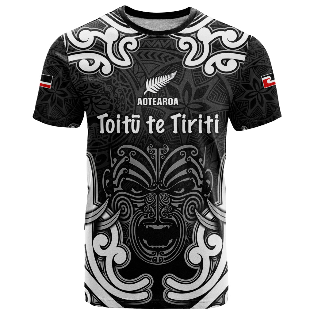 Personalised Aotearoa T-Shirt - Toitu Te Tiriti O Waitangi LT05 Black - Polynesian Pride