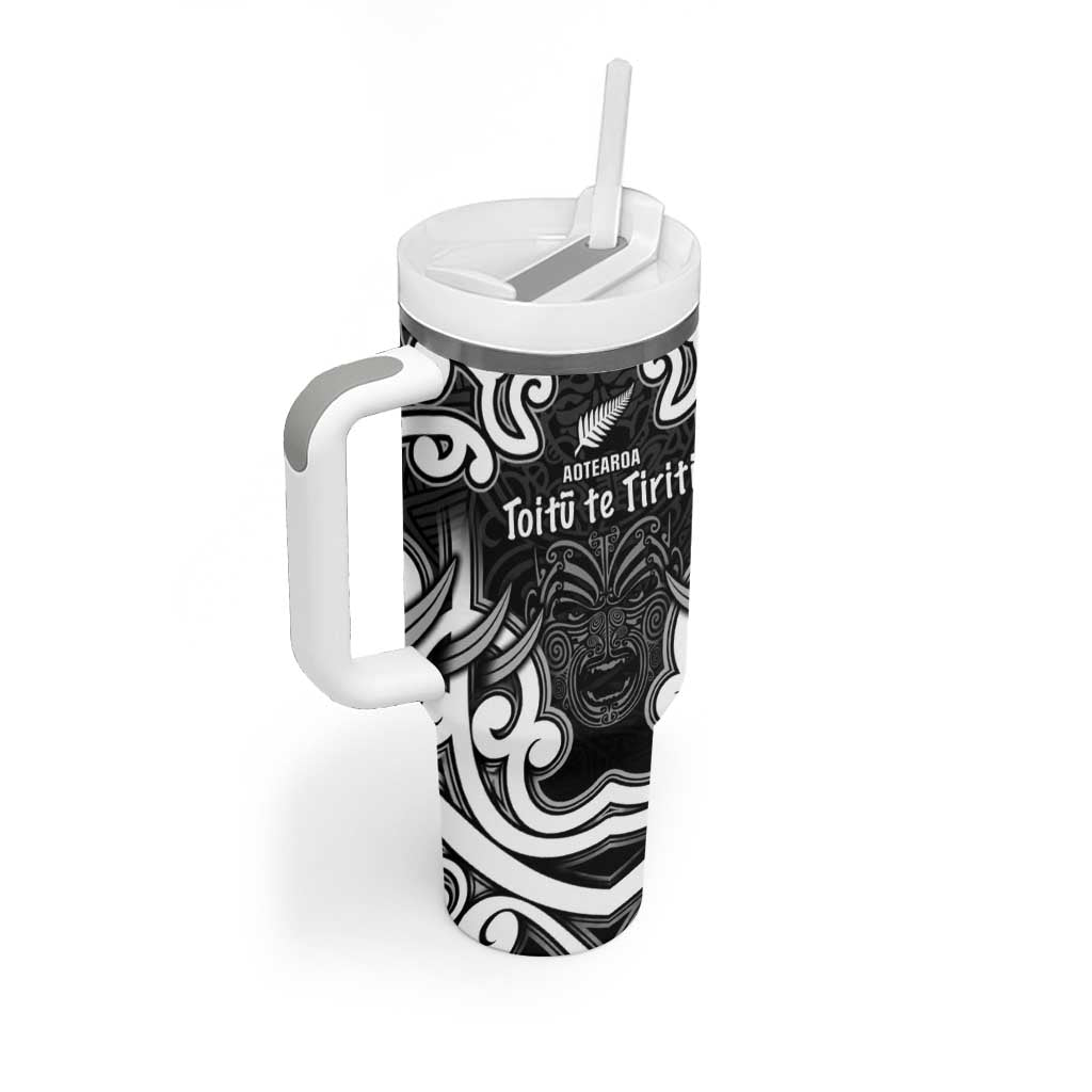 Personalised Aotearoa Tumbler With Handle Toitu Te Tiriti O Waitangi LT05 - Polynesian Pride