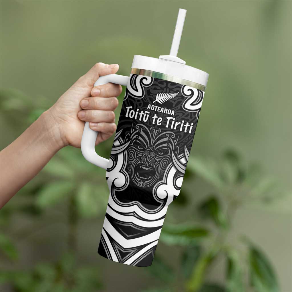 Personalised Aotearoa Tumbler With Handle Toitu Te Tiriti O Waitangi LT05 - Polynesian Pride
