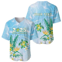 Personalised 2025 Aloha Hawaii Baseball Jersey Tropical Flowers And Honu LT05 - Polynesian Pride