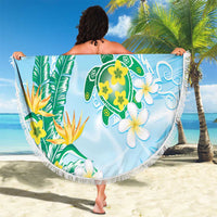 2025 Aloha Hawaii Beach Blanket Tropical Flowers And Honu LT05 - Polynesian Pride