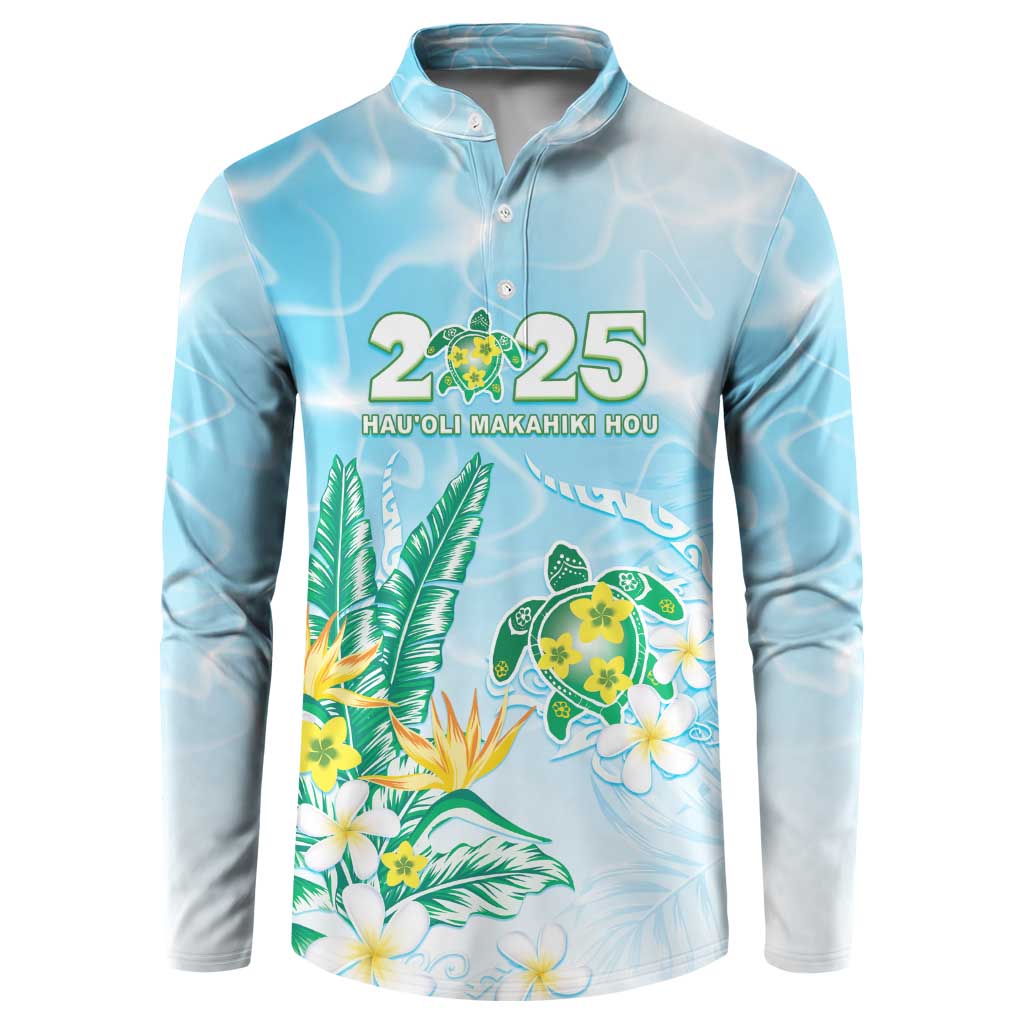 Personalised 2025 Aloha Hawaii Button Sweatshirt Tropical Flowers And Honu LT05 Blue - Polynesian Pride
