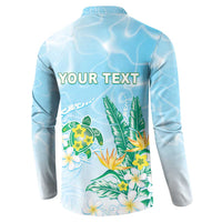 Personalised 2025 Aloha Hawaii Button Sweatshirt Tropical Flowers And Honu LT05 - Polynesian Pride