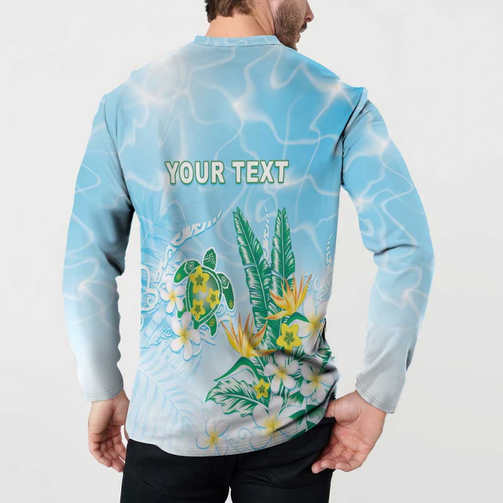 Personalised 2025 Aloha Hawaii Button Sweatshirt Tropical Flowers And Honu LT05 - Polynesian Pride