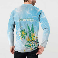 Personalised 2025 Aloha Hawaii Button Sweatshirt Tropical Flowers And Honu LT05 - Polynesian Pride