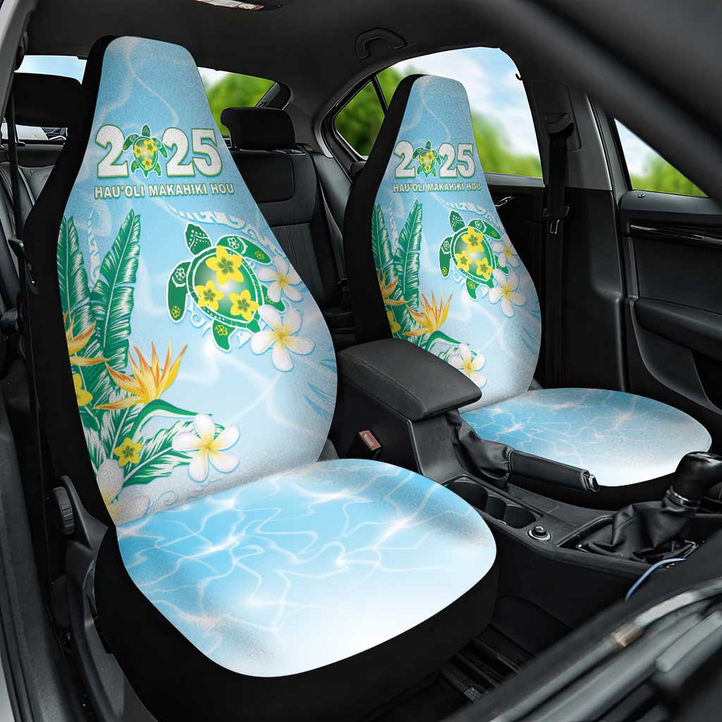 2025 Aloha Hawaii Car Seat Cover Tropical Flowers And Honu LT05 One Size Blue - Polynesian Pride