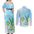 Personalised 2025 Aloha Hawaii Couples Matching Off Shoulder Maxi Dress and Long Sleeve Button Shirt Tropical Flowers And Honu