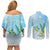 Personalised 2025 Aloha Hawaii Couples Matching Off Shoulder Short Dress and Long Sleeve Button Shirt Tropical Flowers And Honu