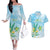 Personalised 2025 Aloha Hawaii Couples Matching Off The Shoulder Long Sleeve Dress and Hawaiian Shirt Tropical Flowers And Honu