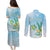 Personalised 2025 Aloha Hawaii Couples Matching Puletasi and Long Sleeve Button Shirt Tropical Flowers And Honu